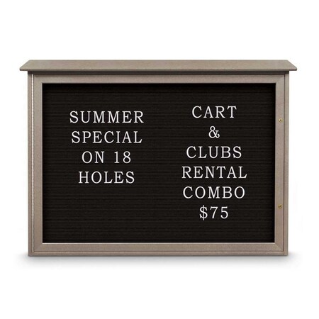 United Visual Products Outdoor Enclosed Combo Board, 72"x36", Gold Frame/Green & Rubber UVCB7236ODG-GREEN-RUBBER